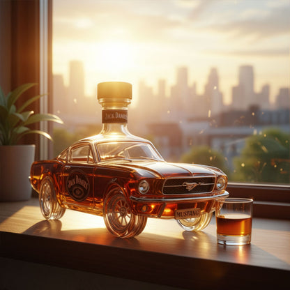 Stylish Whisky Decanter Bottle Gift Set with Muscle Car Design