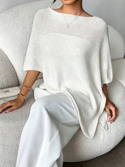 Effortless Poncho Shirts for Women with Asymmetric Hem Oversized Knit Style