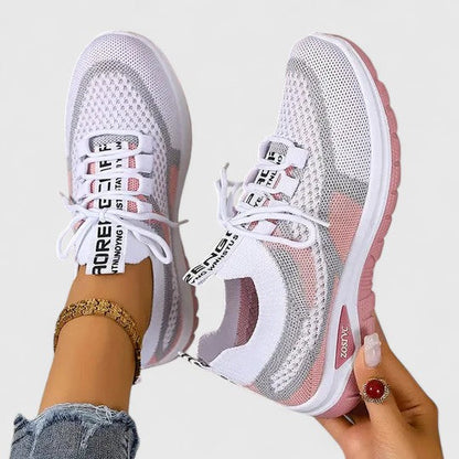 Comfortable Orthopedic Sneakers for Women with Mesh Upper Lace Up Platform Sole Walking Casual Style