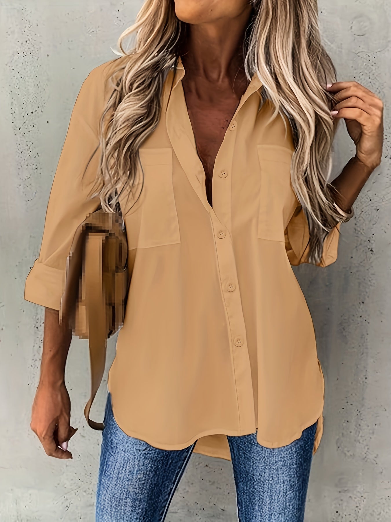 Effortless Blouse for Women with Button Up