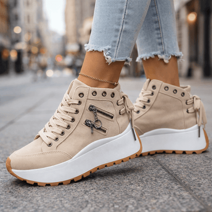 Comfortable Slip On Shoes for Women with Ankle Cushioned Zipper Style