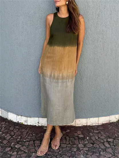 Elegant Dress for Women with Round Neck Sleeveless