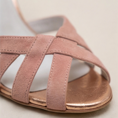 Comfortable Pink Heels for Women with Orthopedic T Strap Style