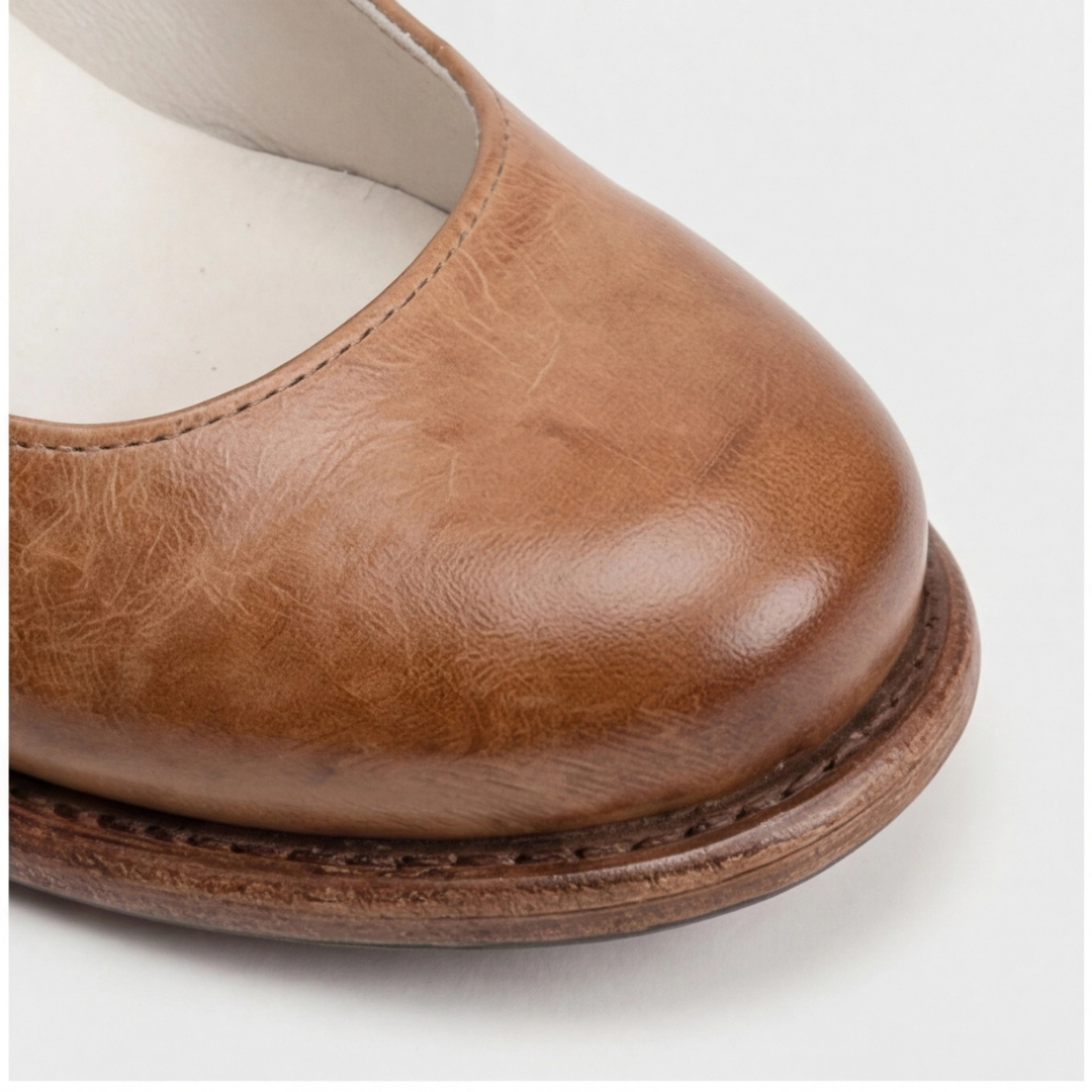 Comfortable Light Brown Heels for Women with Ankle Strap Style