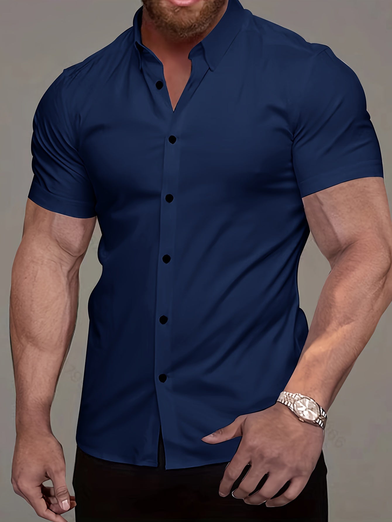 Comfortable Button Down Shirt for Men with Short Sleeve