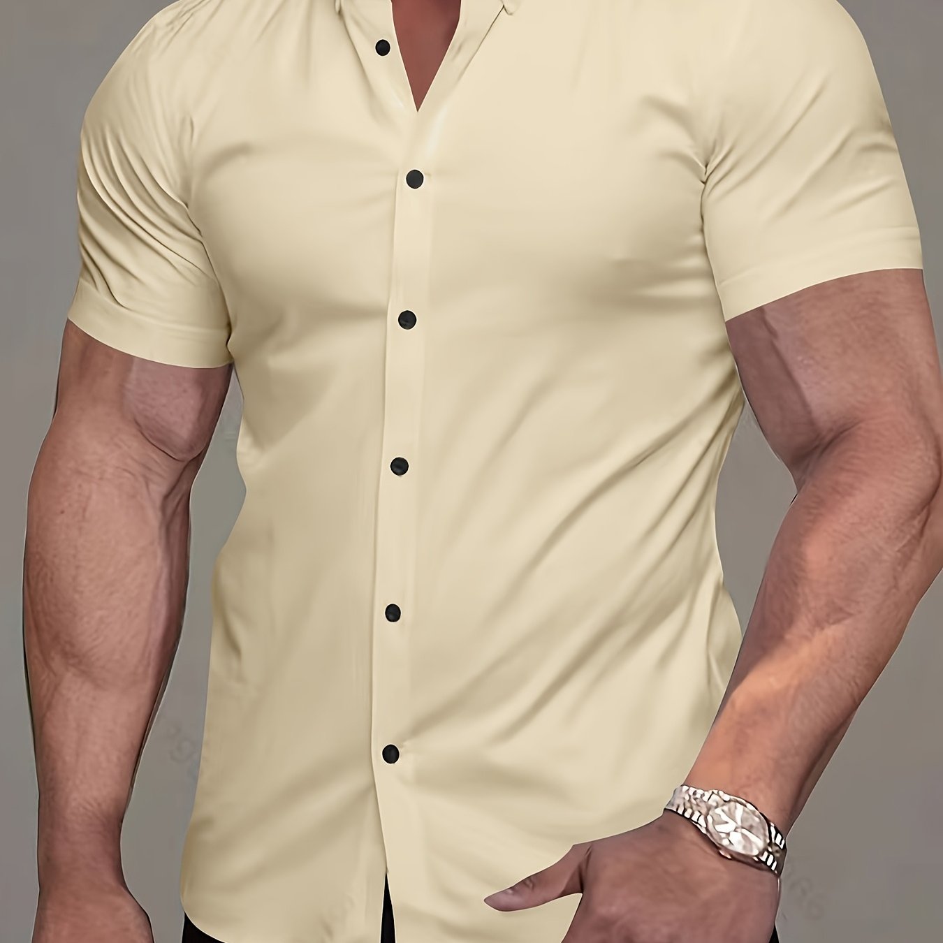 Comfortable Button Down Shirt for Men with Short Sleeve