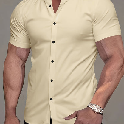 Comfortable Button Down Shirt for Men with Short Sleeve