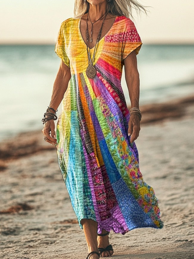 Stylish Dress for Women with V Neck