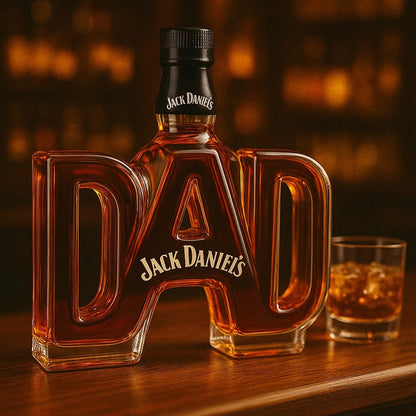 Stylish Whisky Decanter Bottle Gift Set with Dad Design