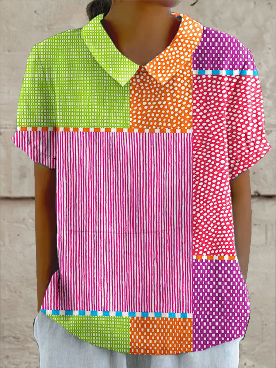 Effortless Patchwork Blouse for Women