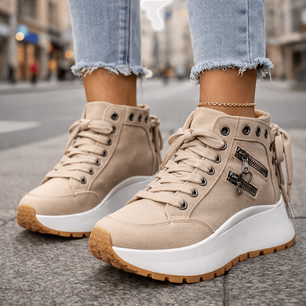 Comfortable Slip On Shoes for Women with Ankle Cushioned Zipper Style