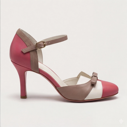 Comfortable Color Block Heels for Women with Cushioned Style