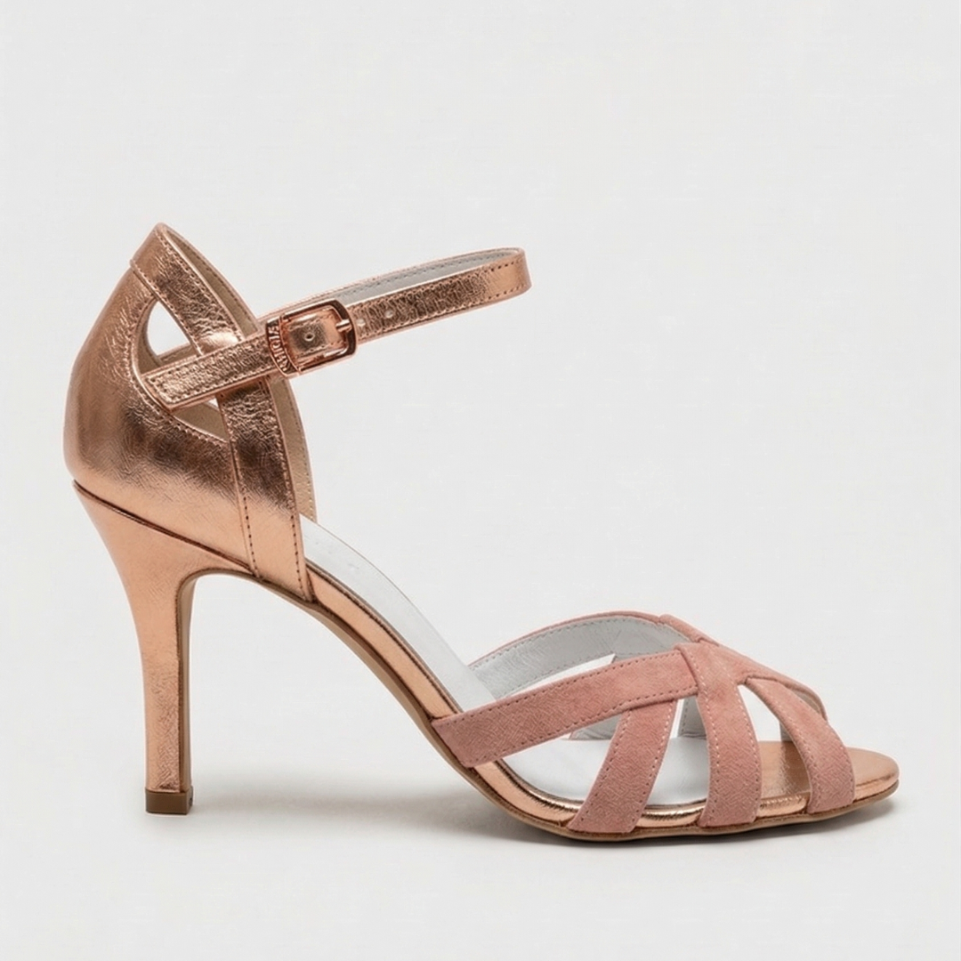 Comfortable Pink Heels for Women with Orthopedic T Strap Style