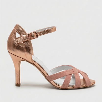 Comfortable Pink Heels for Women with Orthopedic T Strap Style