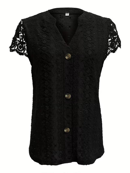 Stylish Patchwork Blouse for Women with V Neck