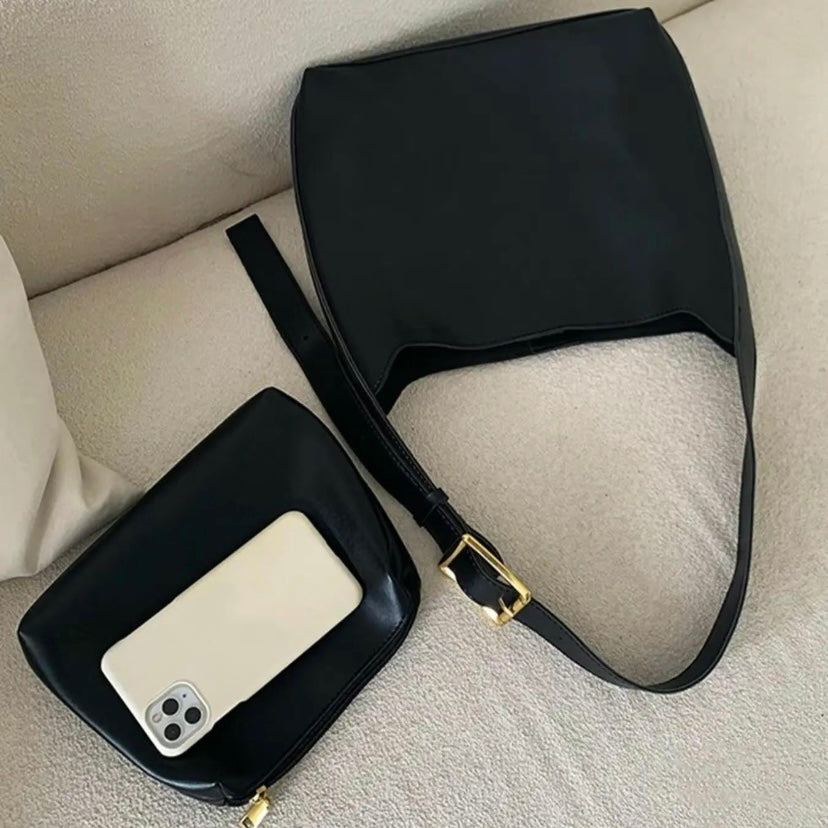 Elegant Shoulder Bag for Women with Buckle Design