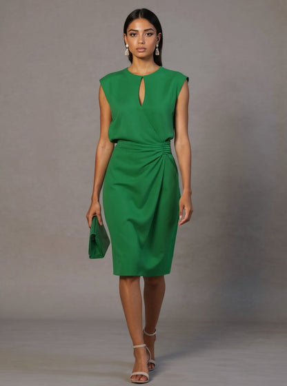 Stylish Mini Dress for Women with Round Neck Cap Sleeve
