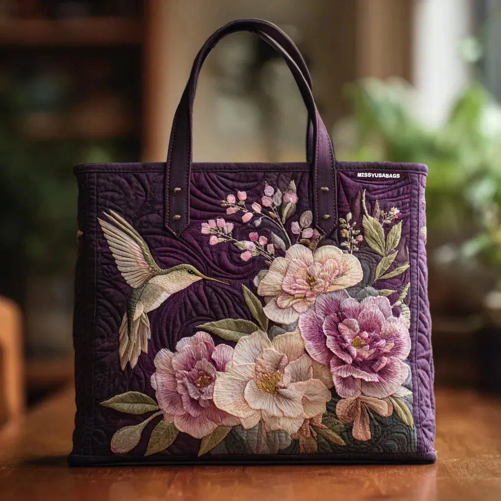 Stylish Purple Floral Tote Bag for Women