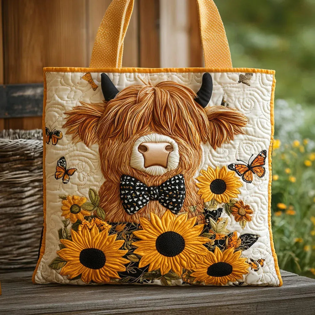 Stylish Brown Floral Tote Bag for Women with Cow Design