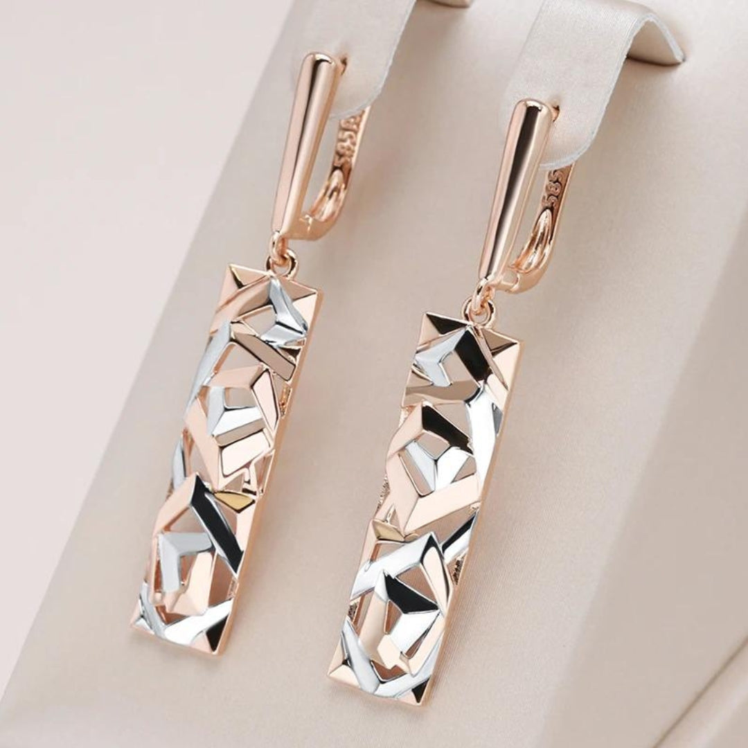 Elegant Earrings for Women with Shiny Rectangular Design