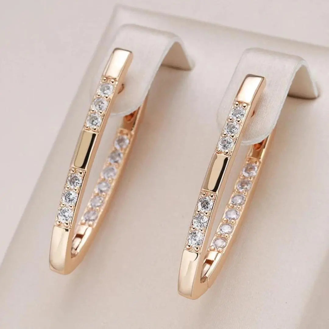 Elegant Earrings for Women with Zirconia Stones Design