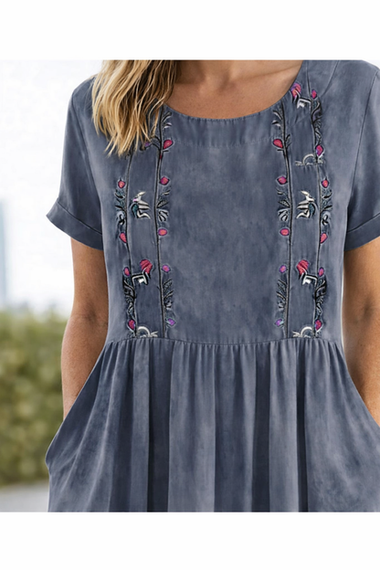 Elegant Mini Dress for Women with Short Sleeve