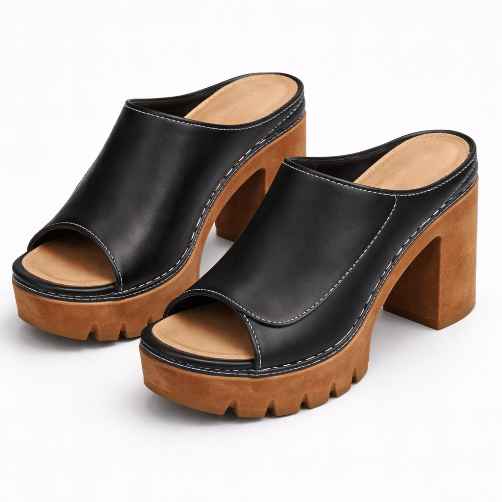 Comfortable Heels for Women with Platform Slip On Style