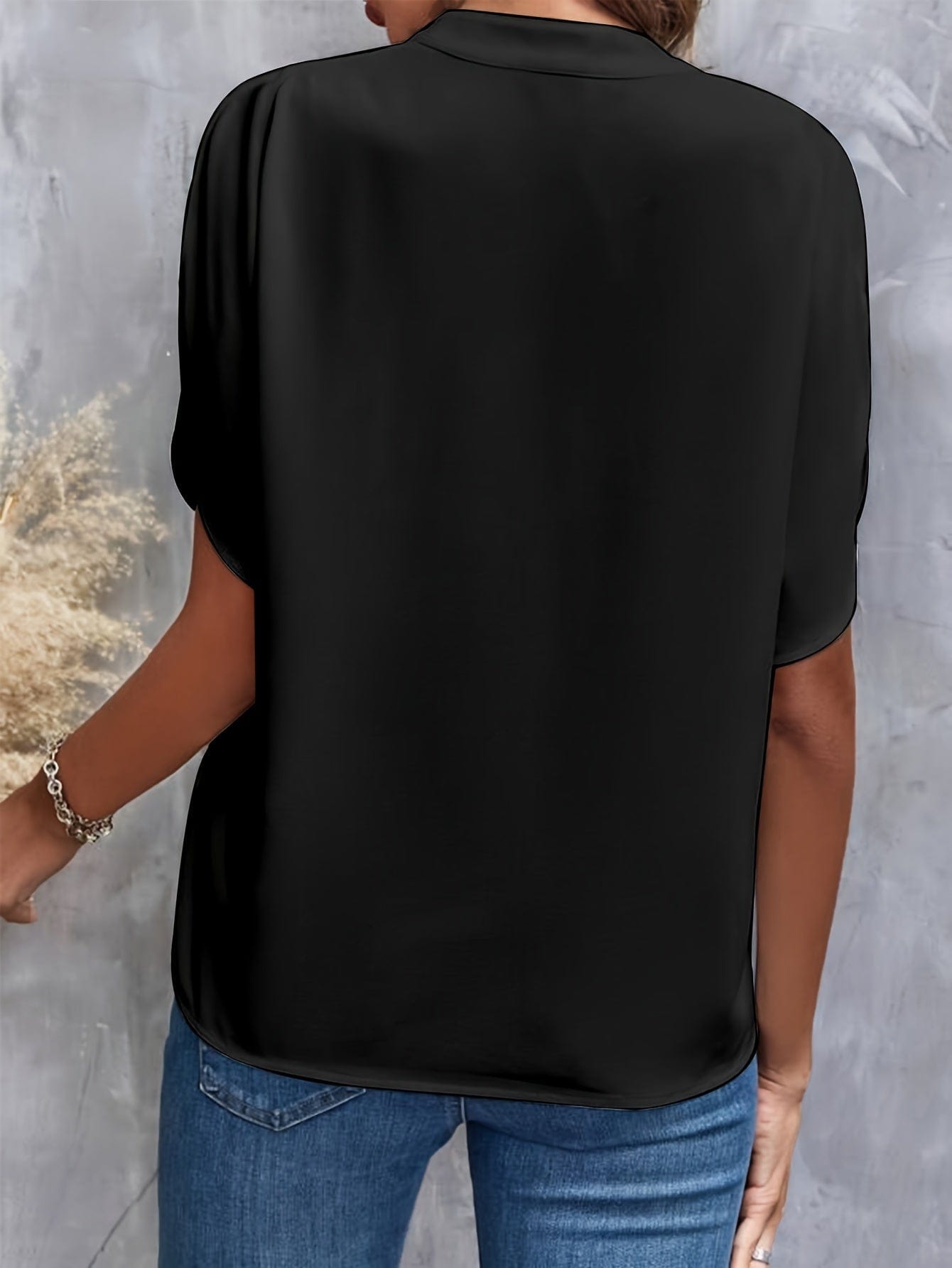 Elegant Blouse for Women with V Neck Draped
