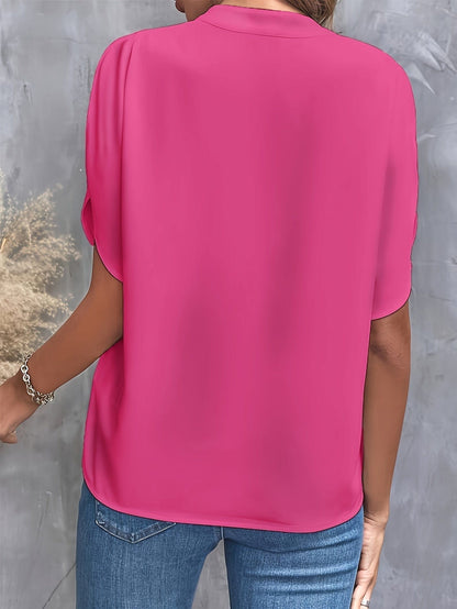 Elegant Blouse for Women with V Neck Draped