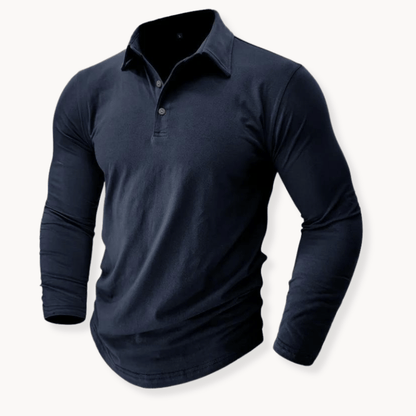 Effortless Polo Shirt for Men with Collared Long Sleeve