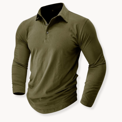 Effortless Polo Shirt for Men with Collared Long Sleeve