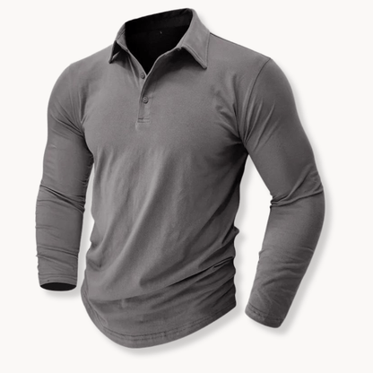 Effortless Polo Shirt for Men with Collared Long Sleeve