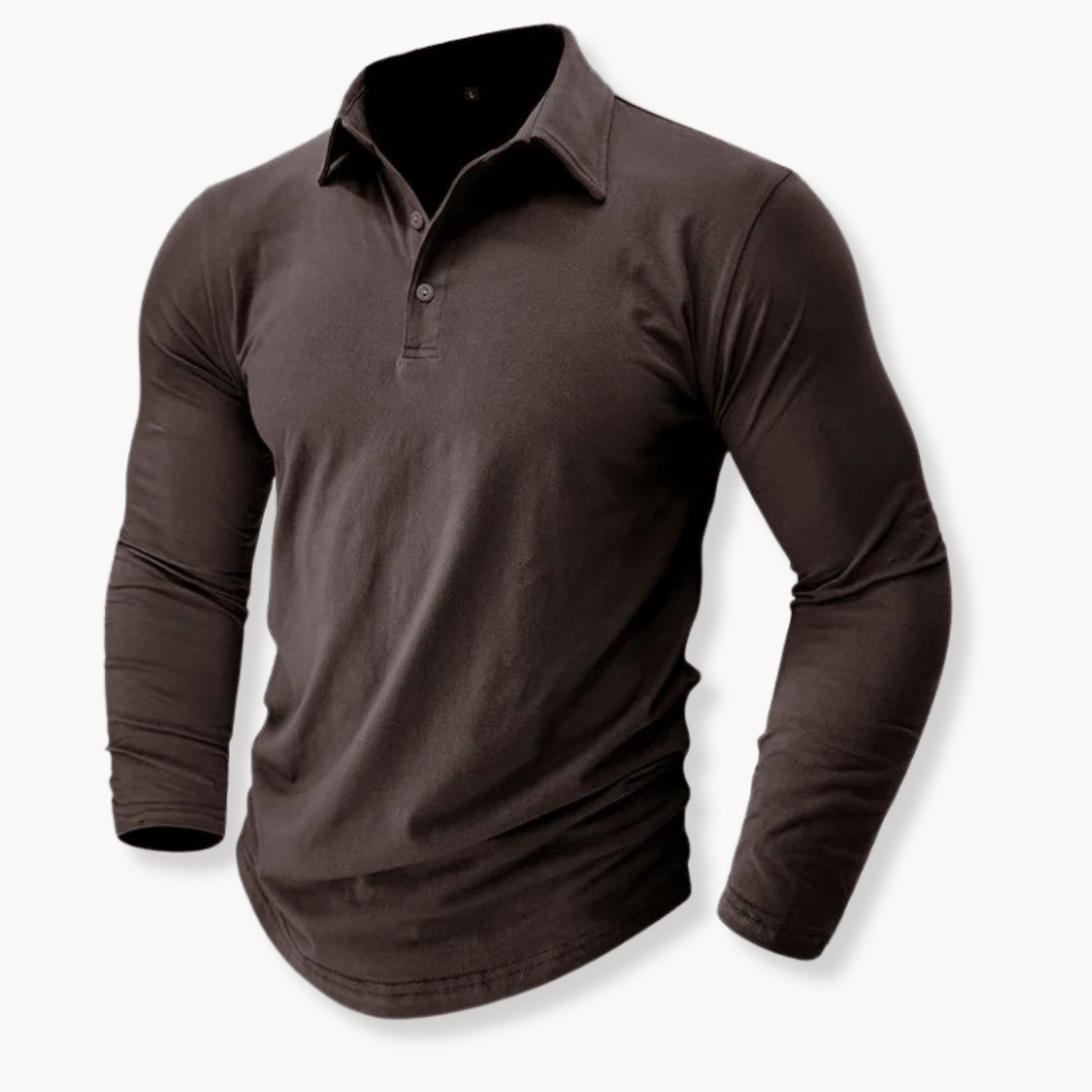 Effortless Polo Shirt for Men with Collared Long Sleeve