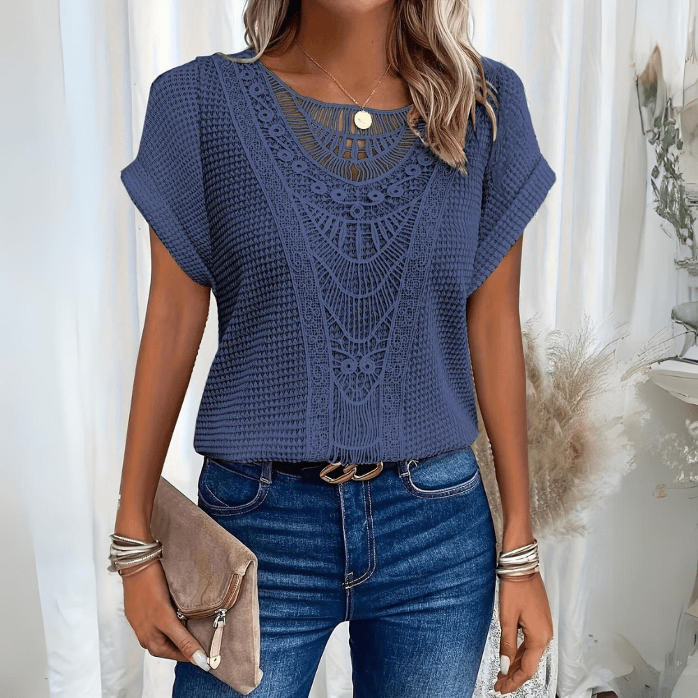 Effortless Lace Blouse for Women with Vintage Casual Style