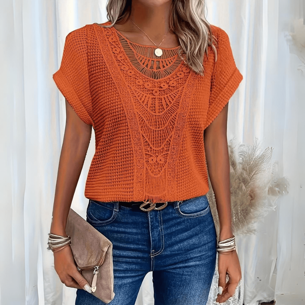 Effortless Lace Blouse for Women with Vintage Casual Style
