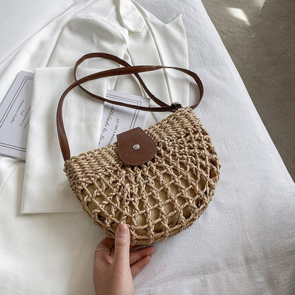 Elegant Crossbody Bag for Women with Braided Web Design