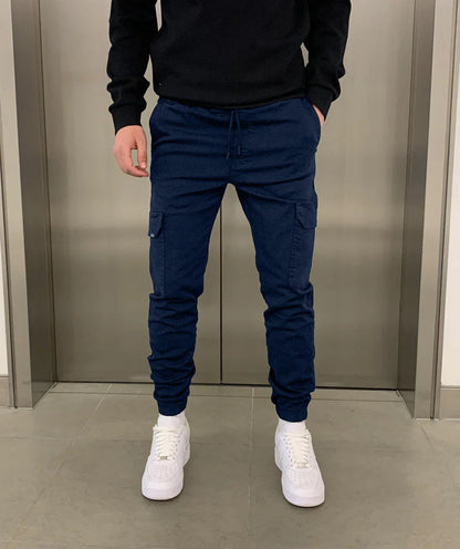 Effortless Cargo Pants for Men with Tie Waist Drawstring