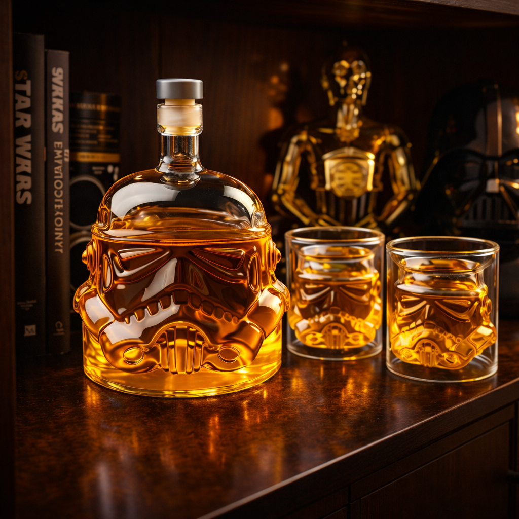 Stylish Whisky Decanter Bottle Gift Set with and Glass Design