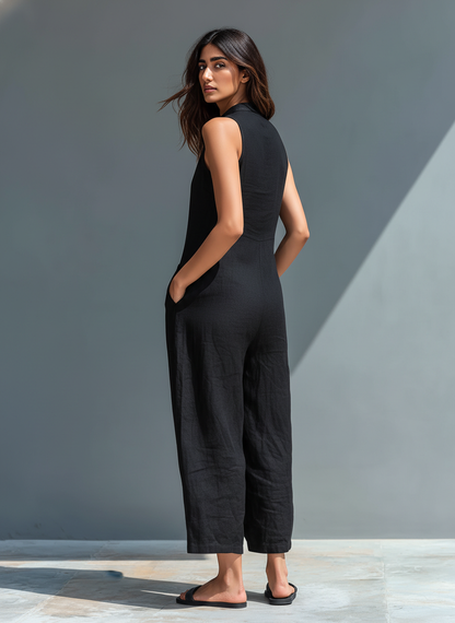 Effortless Jumpsuit for Women with Sleeveless Casual Style