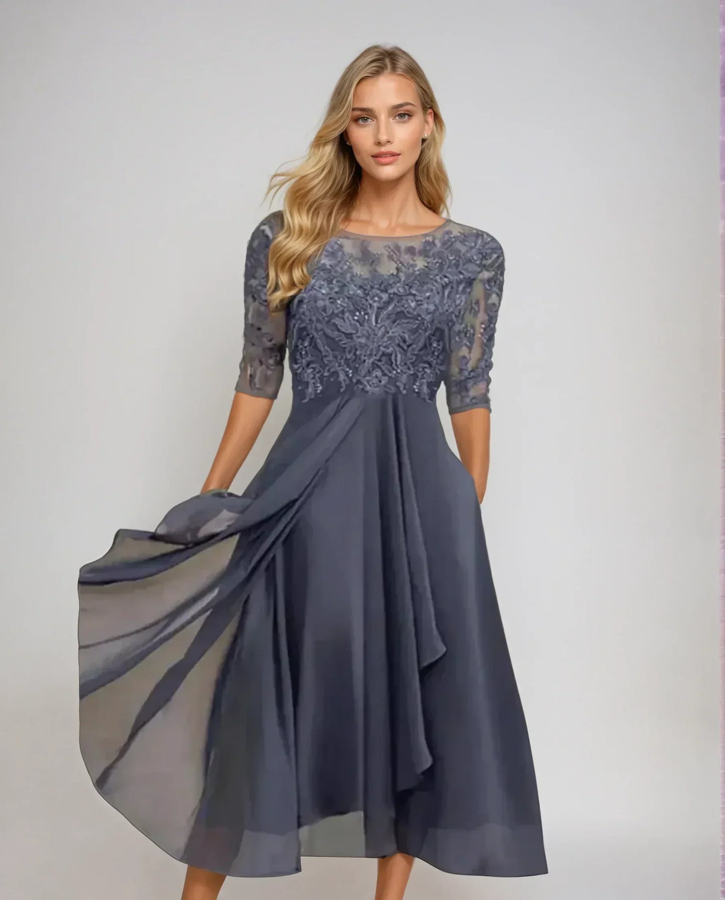 Stylish Lace Midi Dress for Women