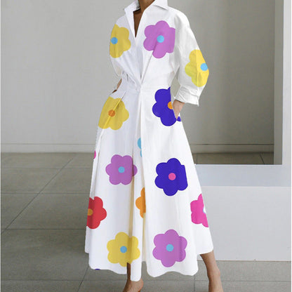 Elegant Wrap Maxi Dress for Women with Collared Casual Style