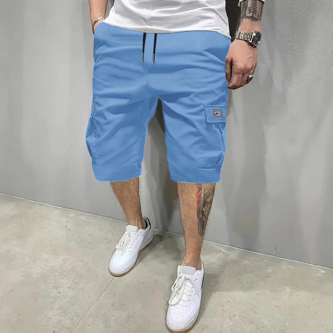 Classic Cargo Shorts for Men with Drawstring Pockets