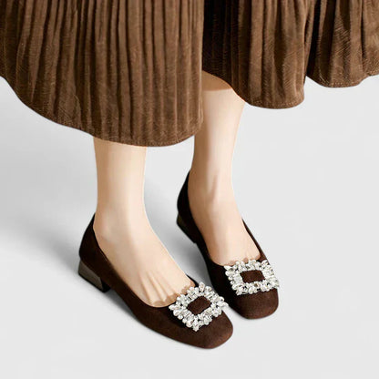 Comfortable Flowy Heels for Women with Buckle Orthopedic Cushioned Style