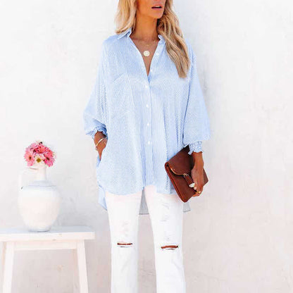 Stylish Striped Blouse for Women with Layered