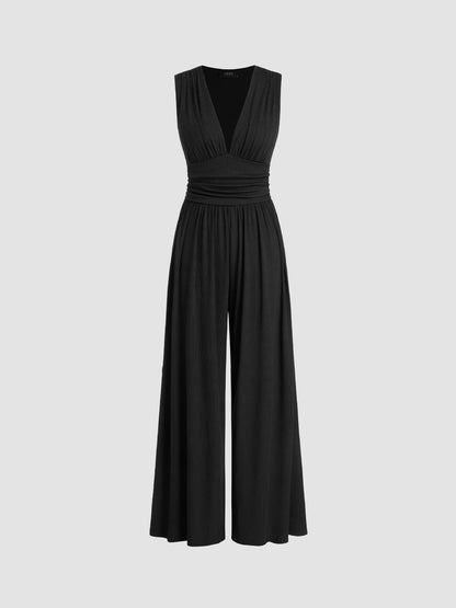 Comfortable Jumpsuit for Women with Sleeveless Wide Leg