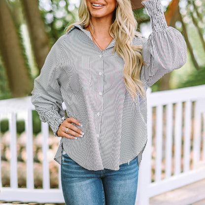 Stylish Striped Blouse for Women with Layered