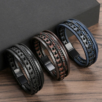 Elegant Bracelet for Men with Braided Viking Design