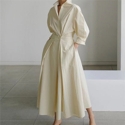 Elegant Wrap Maxi Dress for Women with Collared Casual Style