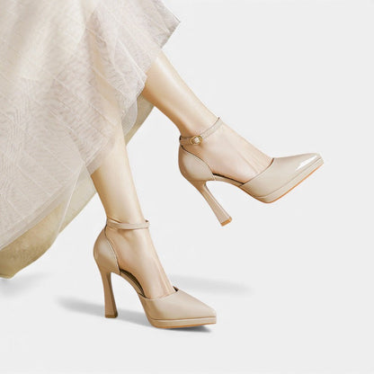 Comfortable Heels for Women with Ankle Strap Block Heel Style