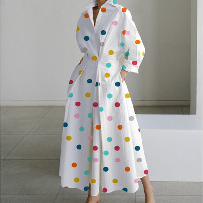 Elegant Wrap Maxi Dress for Women with Collared Casual Style